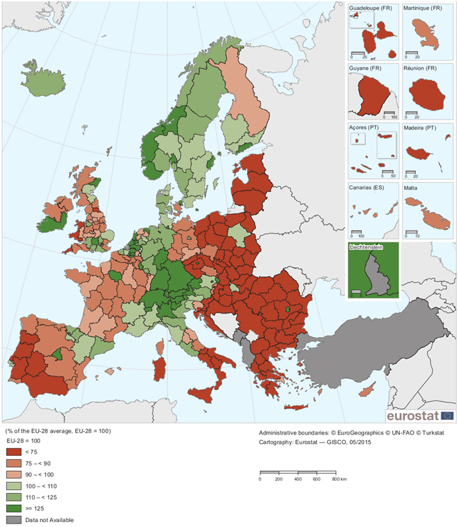 Regional economic differences measured with its GDP per capita Photo credits: ec.europa.eu