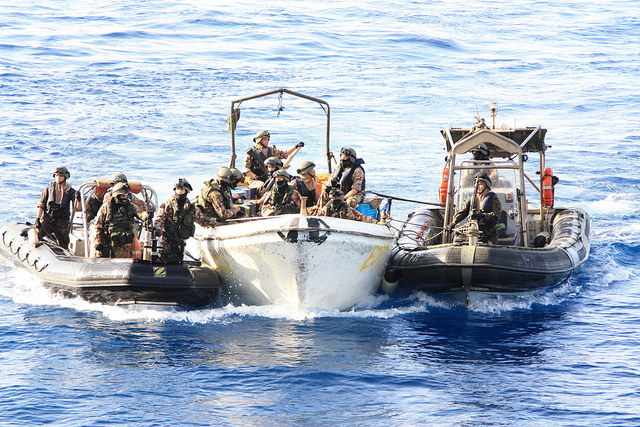 Boarding teams inspect a whaler - Photo credit: EUNAVFOR, Flickr