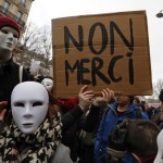 French sudents and labour union workers attend a demonstration against the French labour law proposal in Paris, France, as part of a nationwide labor reform protest