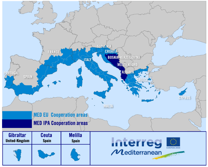 Interreg Med Geographic coverage